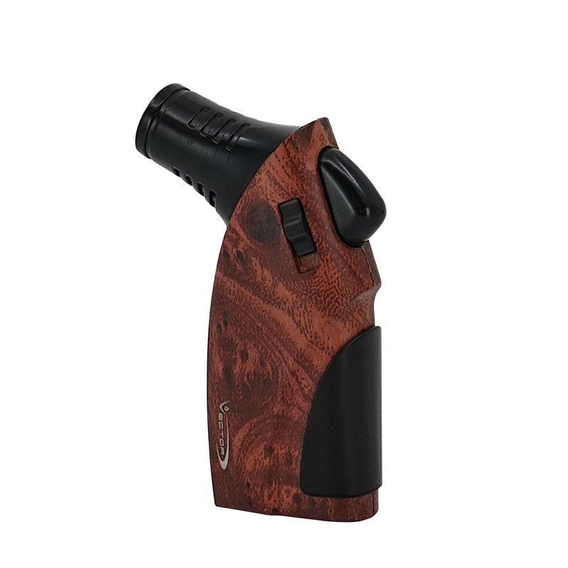 Vector - Ironfist - Triple Flame Torch Lighter w/ Punch - Mahogany - The Cave