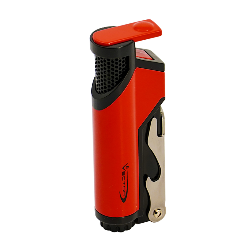 Vector - JetZ - Single Flame Torch Lighter w/ Opener - Red Lacquer - The Cave