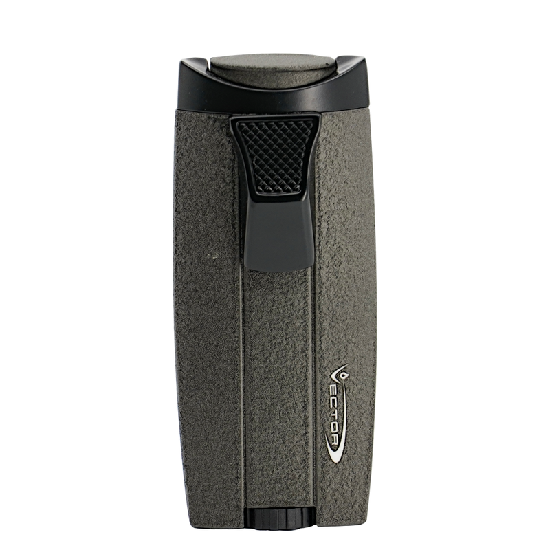 Vector - Legend - Double Flame Torch Lighter - Grey Crackle Matte - The Cave