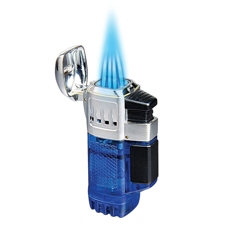 Vector - Quadtank - Quad Flame Torch Lighter - Blue Transparent