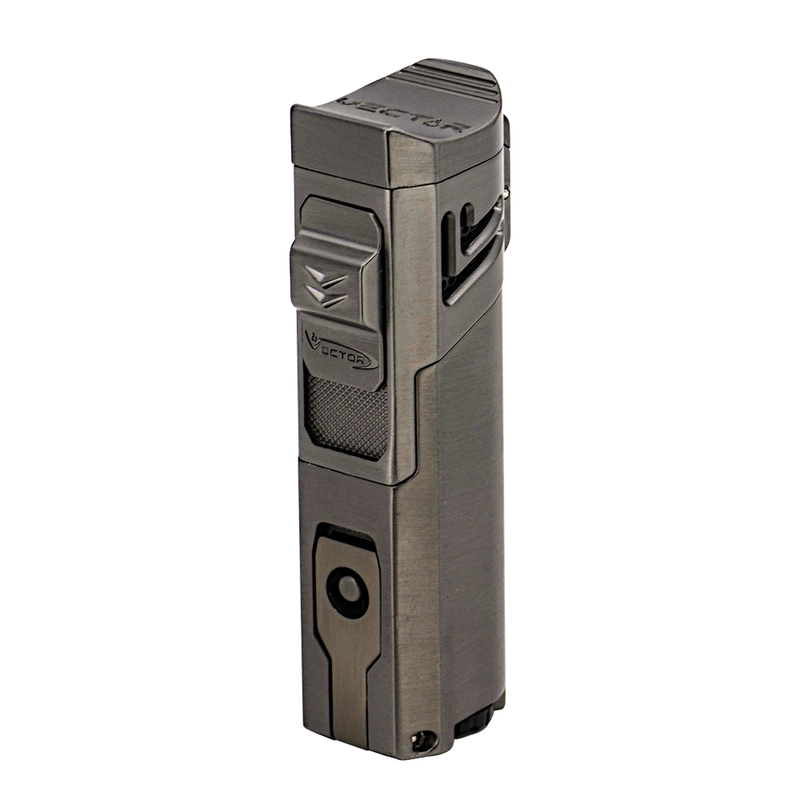 Vector - Quattro - Quad Flame Torch Lighter w/ Punch - Gunmetal Satin