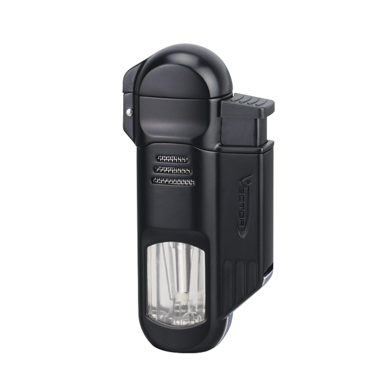 Vector - Torpedo - Quad Flame Torch Lighter w/ Punch - Black Matte - The Cave