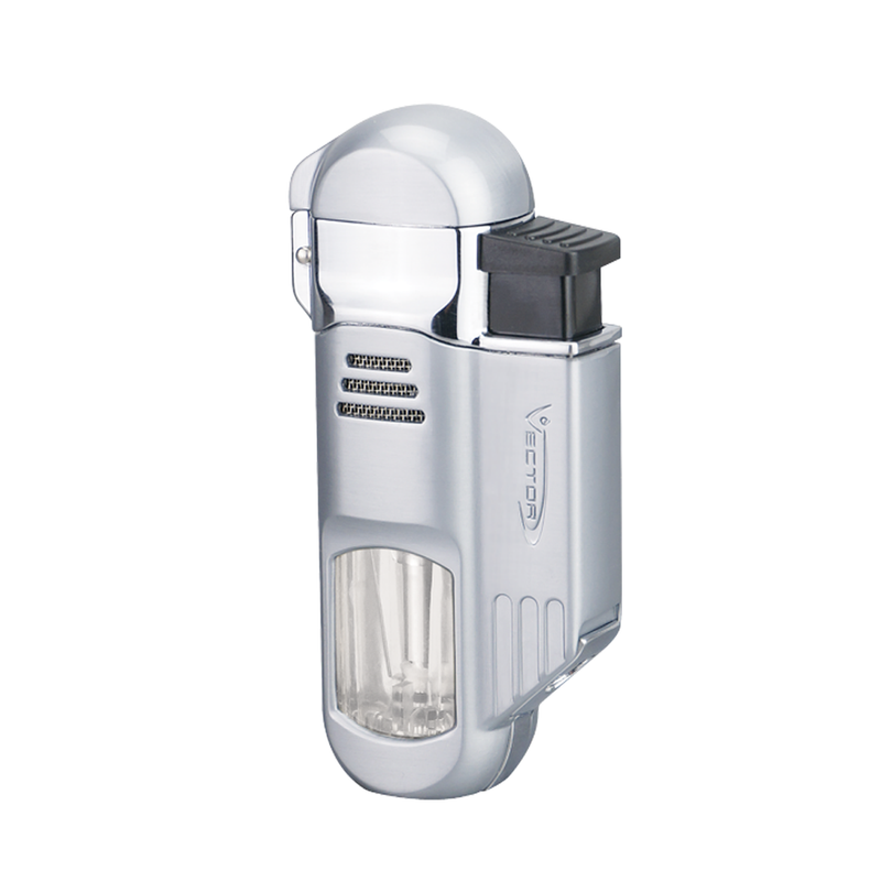 Vector - Torpedo - Quad Flame Torch Lighter w/ Punch - Chrome Satin - The Cave