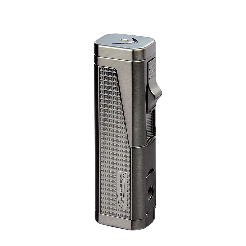 Vector - Urbano - Triple Flame Torch Lighter w/ Punch - Gunmetal Satin - The Cave