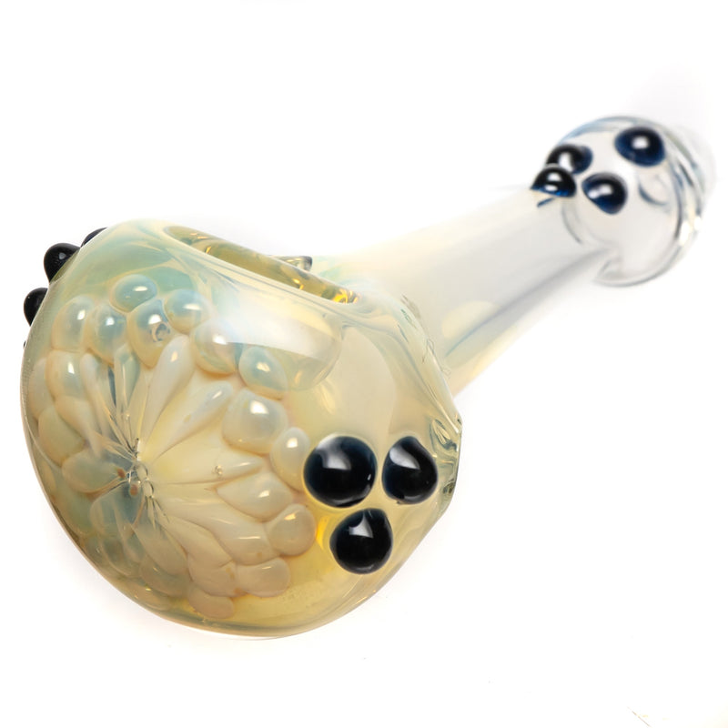 Orian - Honeycomb Spoon Pipe - Silver Fume w/ Blue Accents - The Cave