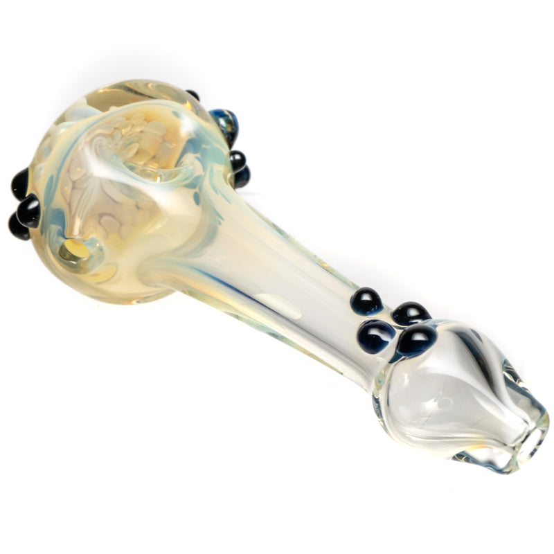 Orian - Honeycomb Spoon Pipe - Silver Fume w/ Blue Accents - The Cave