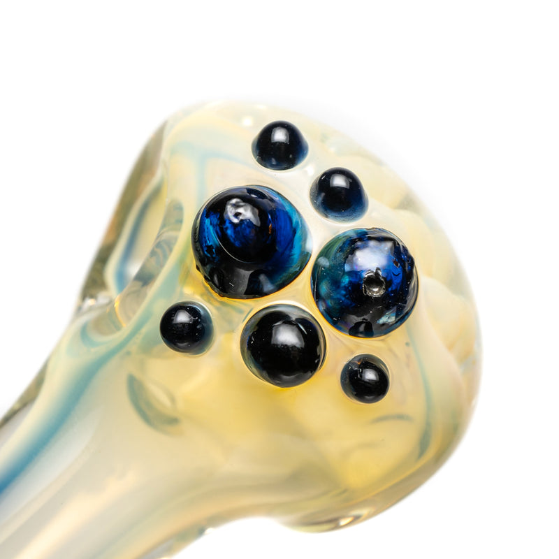 Orian - Honeycomb Spoon Pipe - Silver Fume w/ Blue Accents - The Cave