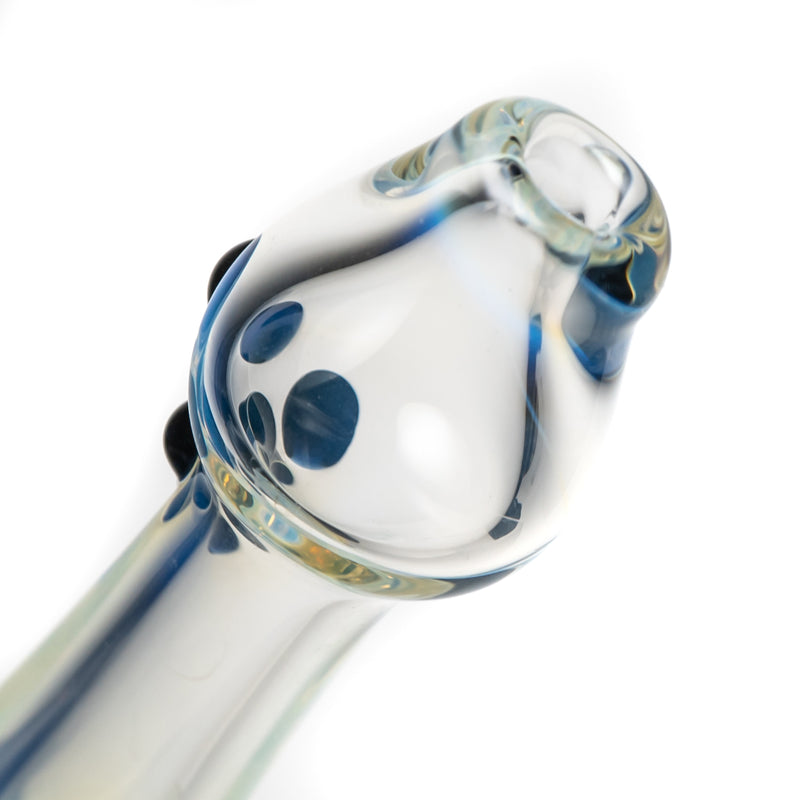 Orian - Honeycomb Spoon Pipe - Silver Fume w/ Blue Accents - The Cave