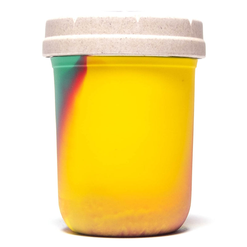 Re:Stash - Rasta Tie Dye Jar w/ White Lid - 8oz - The Cave