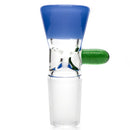 Unity Glassworks - Single Hole Martini Slide - 18mm - Baby Blue Cheese & Green Stardust - The Cave