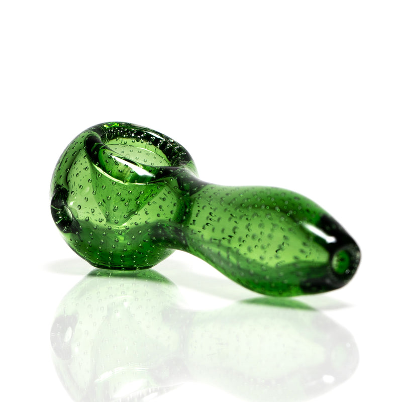 Shooters - 4" Air Bubble Spoon Pipe - Green - The Cave