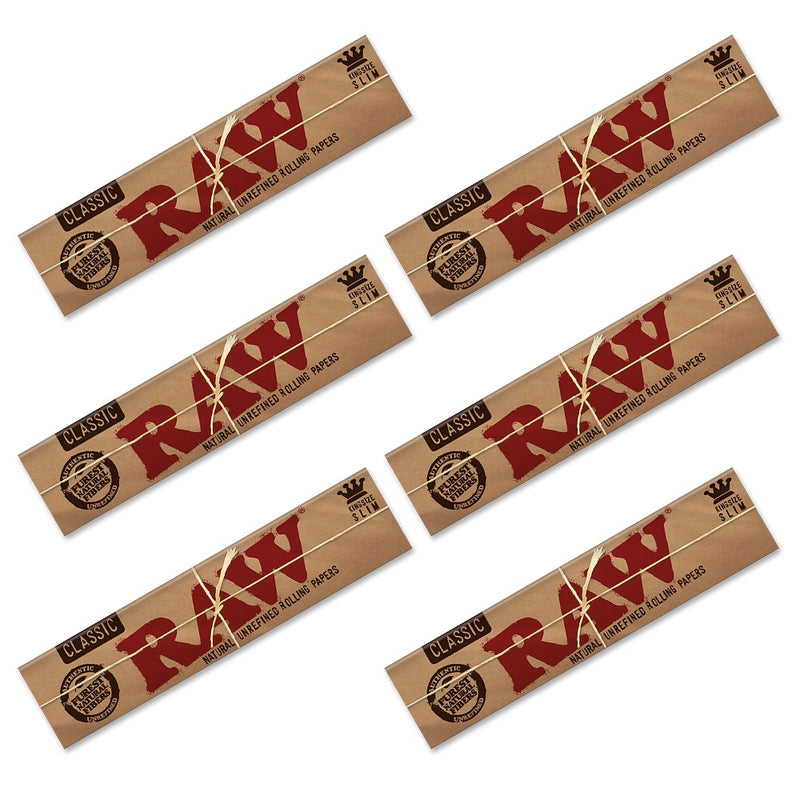 RAW - King Size Classic Slim - 6 Packs - The Cave