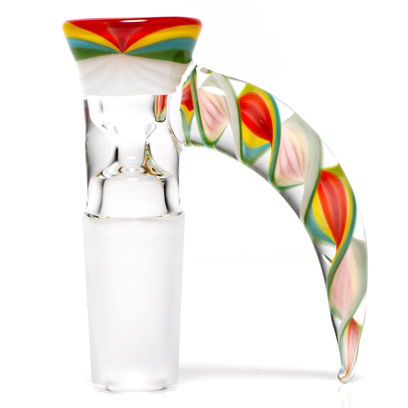 Pho_Sco - Single Hole Linework Horn Slide - 14mm - Rainbow Rasta