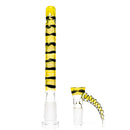 Pho_Sco - 5 Hole Linework Downstem Set - 18/14mm - 6" - Lemon Drop, Steelwool & Black - The Cave