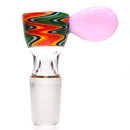 K2 Glass - Worked Snap Slide - 14mm - Fire & Earth Wag w/ Pink Cadillac Handle - The Cave