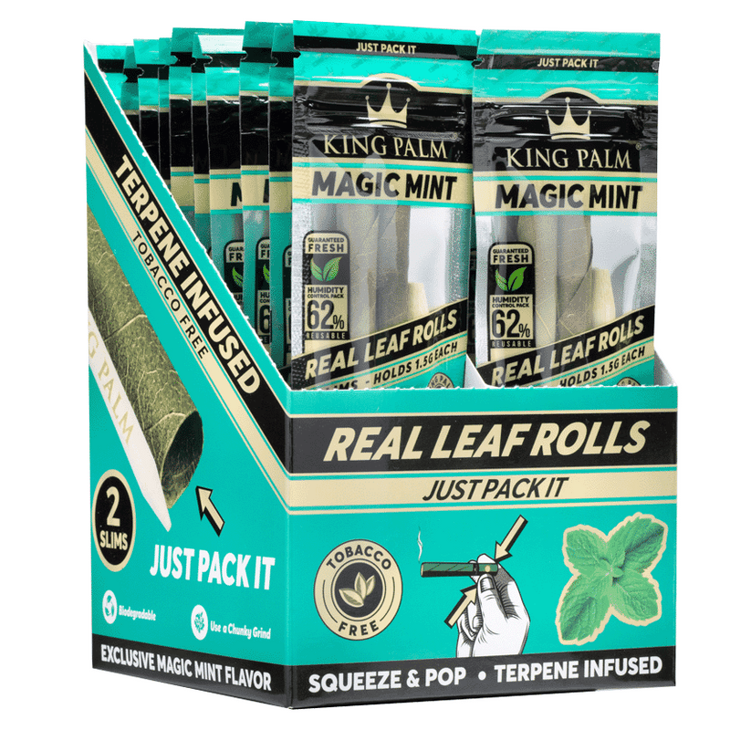 King Palm - Slim Rolls - 2 Pack - Magic Mint - 20 Pack Box - The Cave