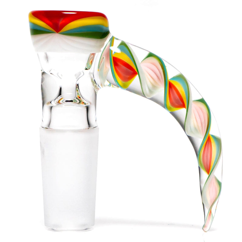 Pho_Sco - Single Hole Linework Horn Slide - 14mm - Rainbow Rasta