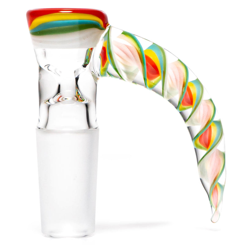 Pho_Sco - Single Hole Linework Horn Slide - 14mm - Rainbow Rasta