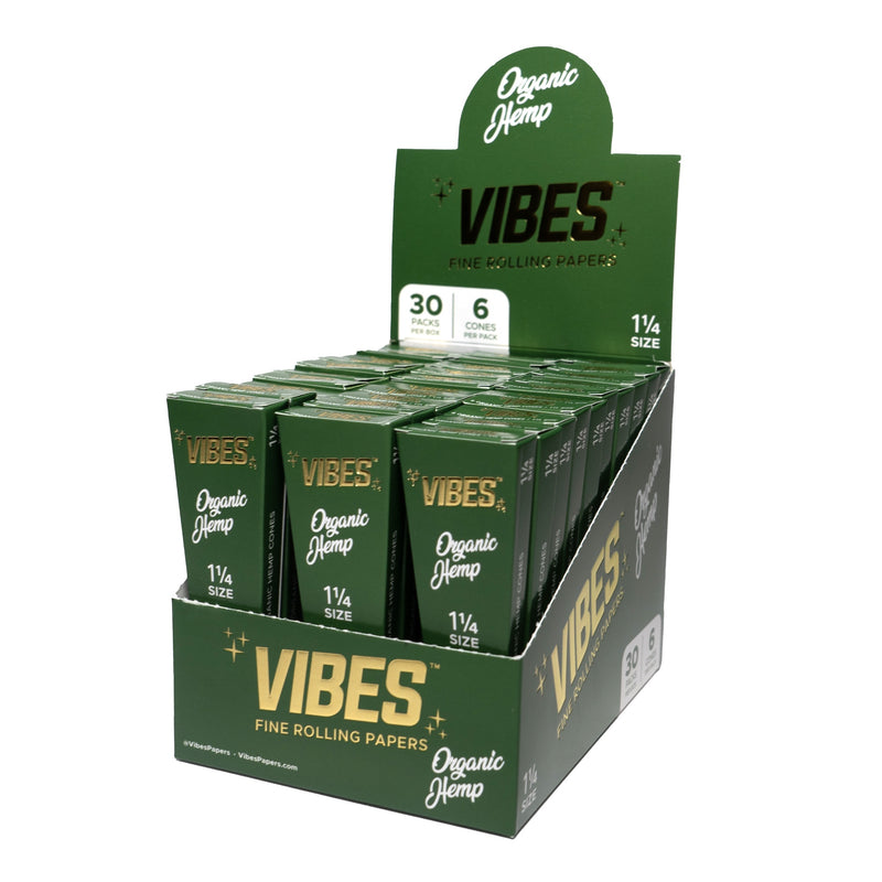 Vibes - 1.25 Organic Hemp - 6 Cones - 30 Pack Box - The Cave