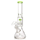 Shooters - 12" Diamond Base Beaker - Shower Head - Milky Green - The Cave