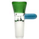 Unity Glassworks - Single Hole Martini Slide - 14mm - Green Stardust & Blue Stardust - The Cave