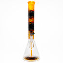 Chris Sculli x Glass Munky - Worked Beaker  - Fire Fade & Pumpkin Spice - The Cave