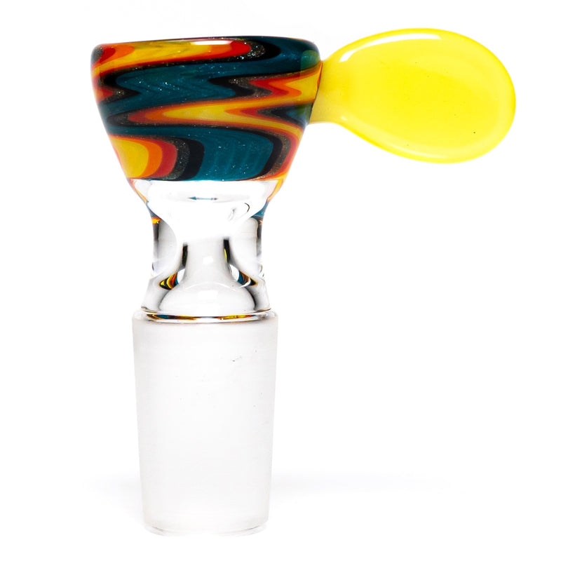 K2 Glass - Worked Snap Slide - 14mm - Fire & Water Wag w/ CFL Pastel Serum Handle - The Cave