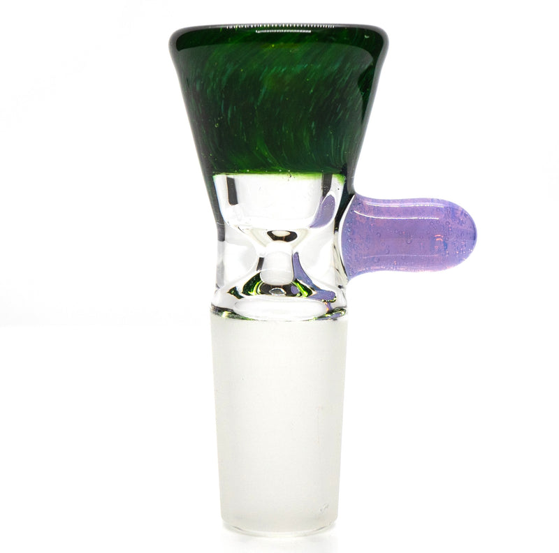 Unity Glassworks - Single Hole Martini Slide - 14mm - Exp. Green & Pink Slyme - The Cave