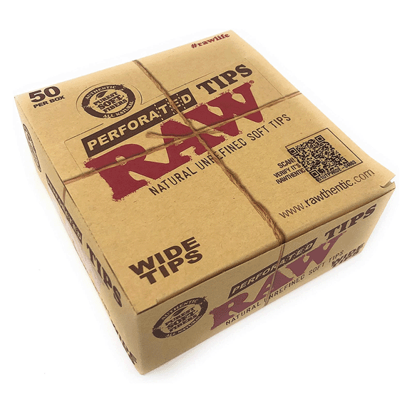 RAW - Perforated Hemptton Wide Tips - 50 Pack Box - The Cave