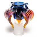 Lace Face Glass - Orchid Dome - 18mm - Amber Purple - The Cave