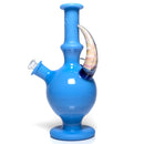 Brando - 10mm Half Blasted Ball Rig - Milky Blue w/ Cobalt - Blue Leaf Millie - The Cave