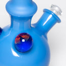 Brando - 10mm Half Blasted Ball Rig - Milky Blue w/ Cobalt - Blue Leaf Millie - The Cave