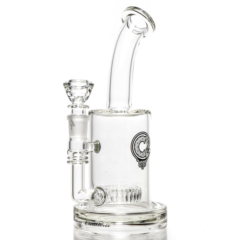 C2 Custom Creations - Fixed Big Circ Bubbler - 80mm - White Seed Label - The Cave