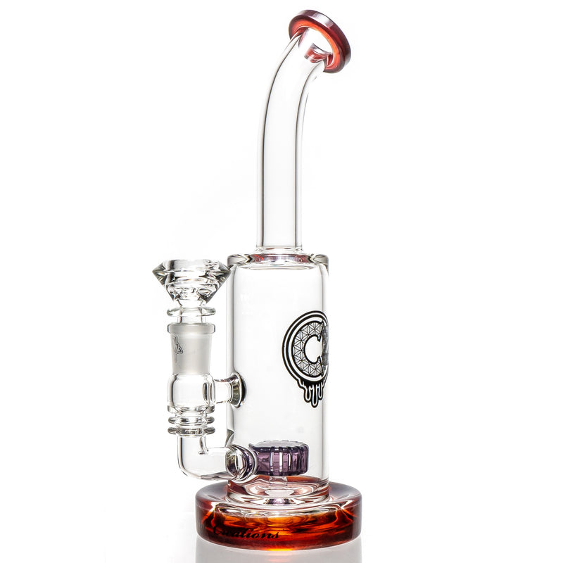 C2 Custom Creations - Fixed Circ Bubbler - 50mm - Amber Amethyst Accents - The Cave