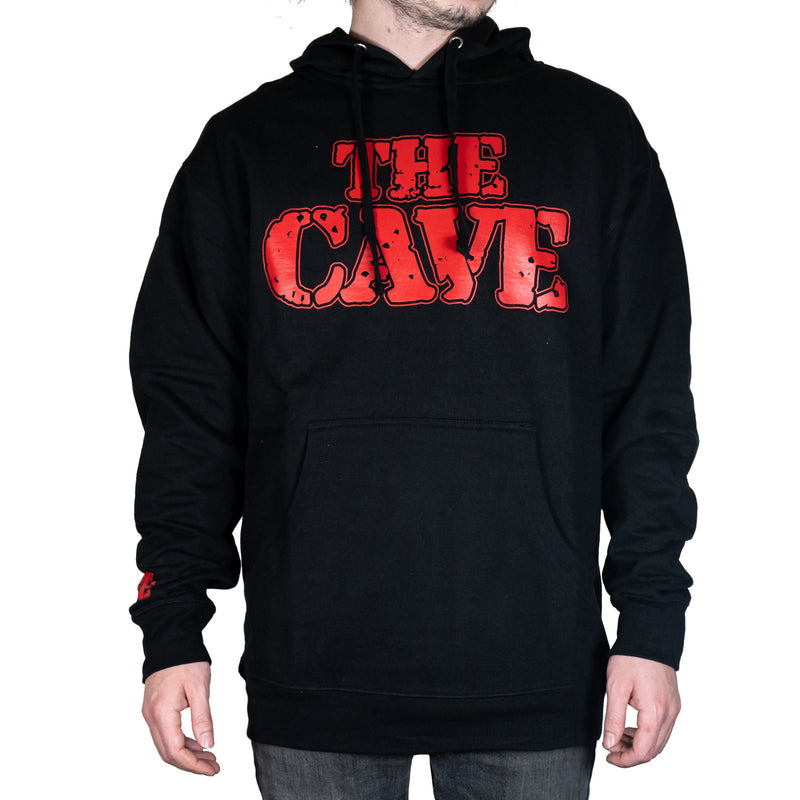 The Cave - Hooded Sweatshirt - Classic Logo - Black & Red - XL - The Cave