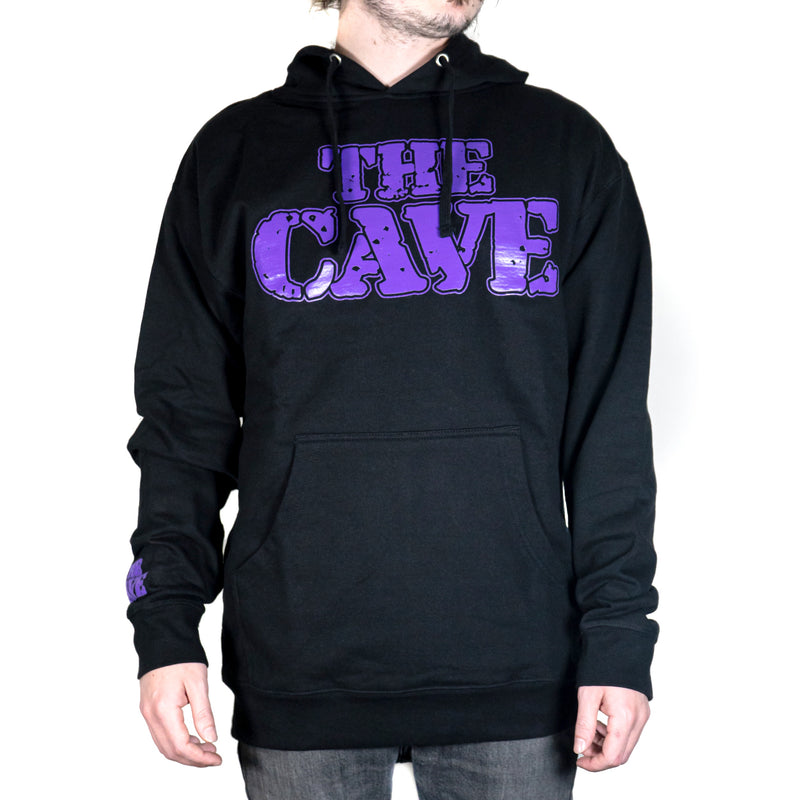 The Cave - Hooded Sweatshirt - Classic Logo - Black & Purple - XL - The Cave