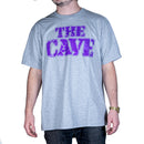 The Cave - T-Shirt - Classic Logo - Heather Grey & Purple - XL - The Cave