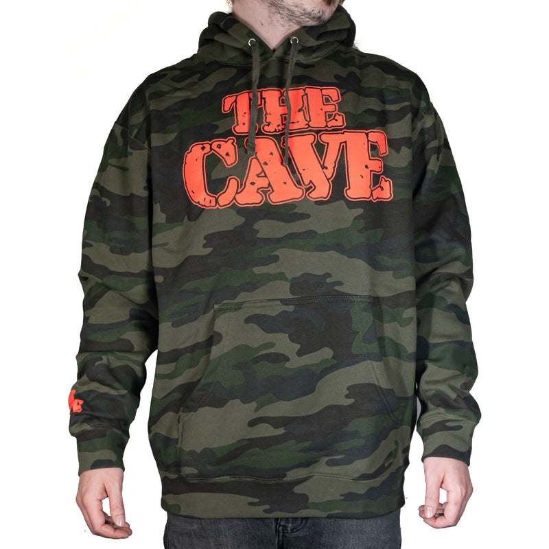 The Cave - Hooded Sweatshirt - Classic Logo - Camo & Infrared - Large - The Cave