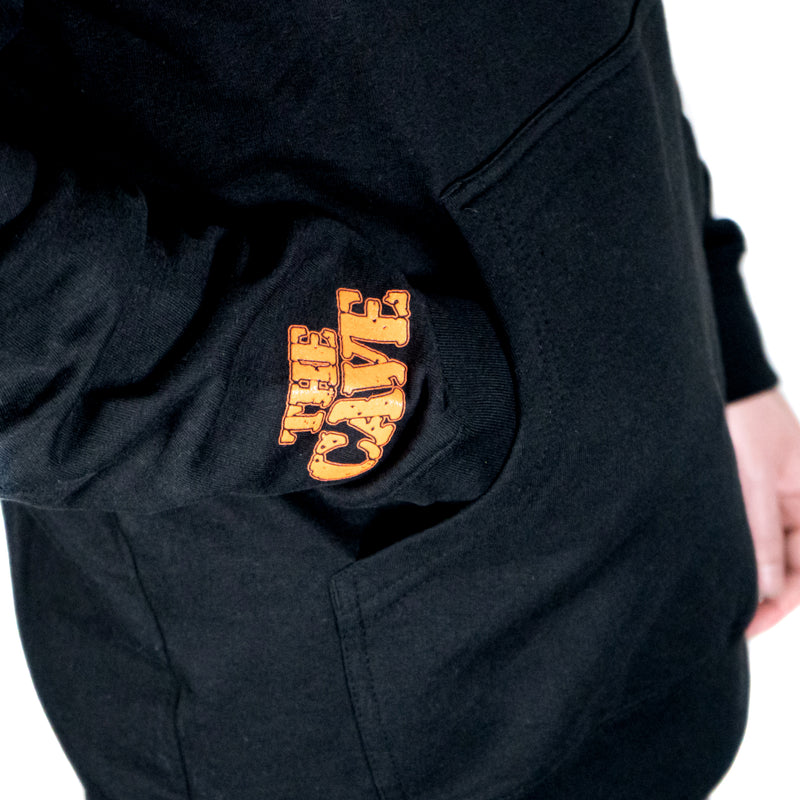 The Cave - Hooded Sweatshirt - Classic Logo - Black & Orange - 2XL - The Cave