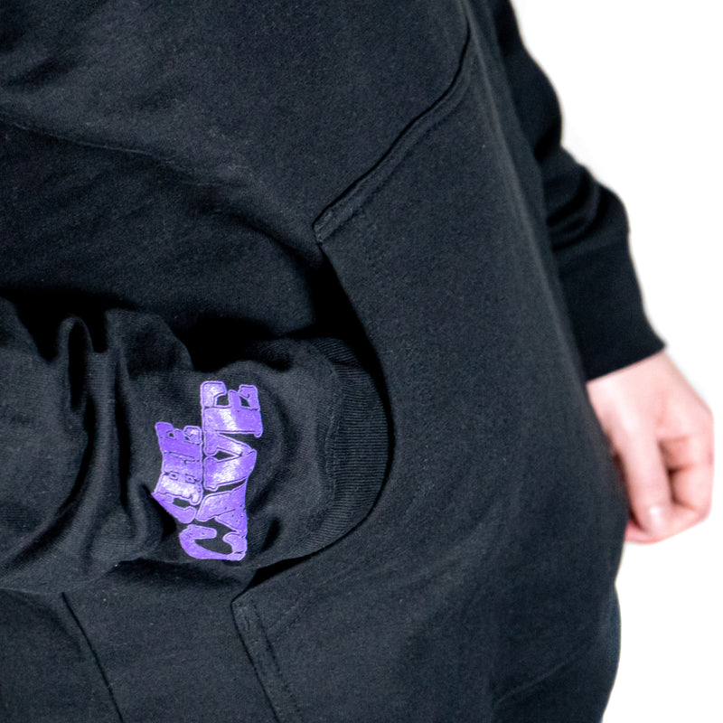 The Cave - Hooded Sweatshirt - Classic Logo - Black & Purple - 3XL - The Cave