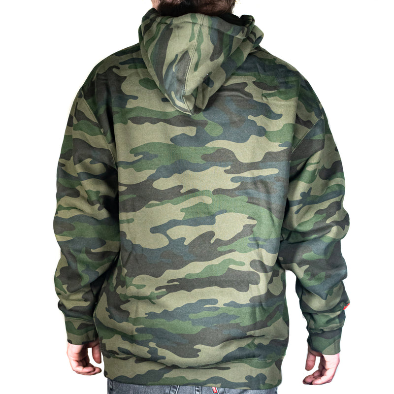 The Cave - Hooded Sweatshirt - Classic Logo - Camo & Infrared - 3XL - The Cave