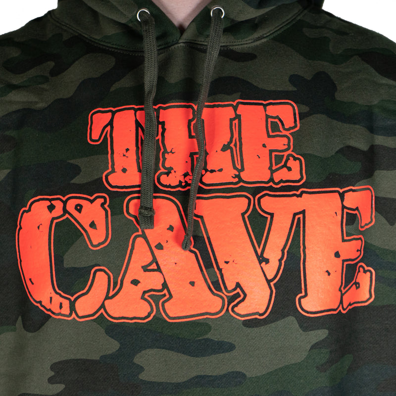 The Cave - Hooded Sweatshirt - Classic Logo - Camo & Infrared - Medium - The Cave