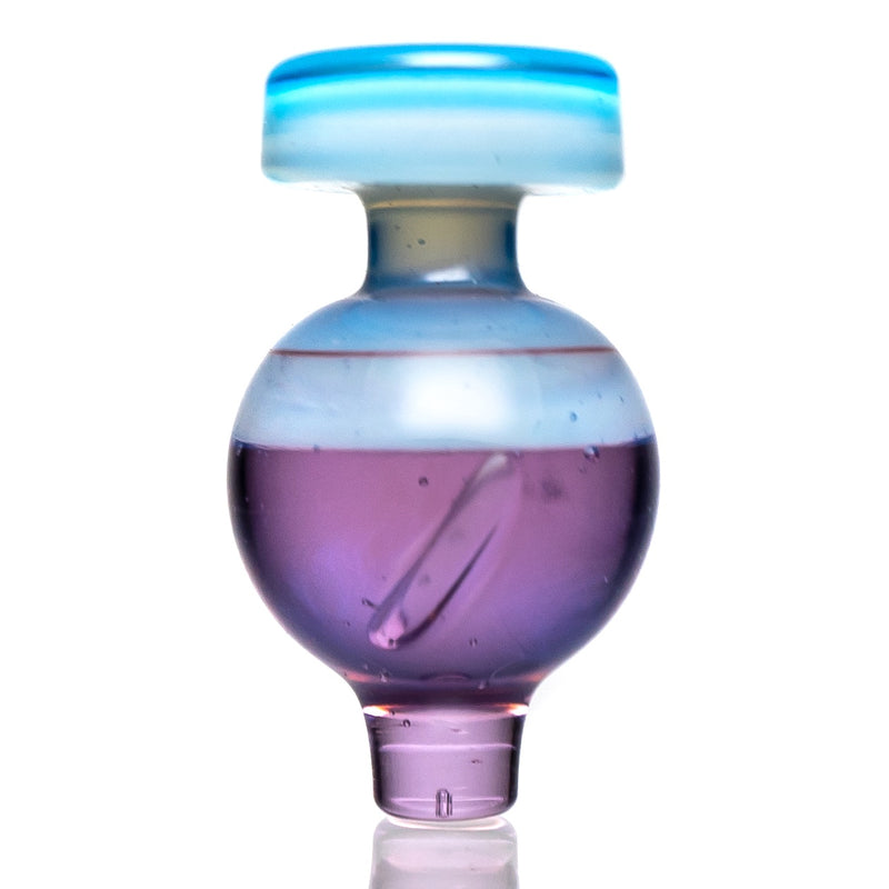 Cripple Hill Glass - Spinner Cap - 20mm - Ghost & Purple Lollipop - The Cave