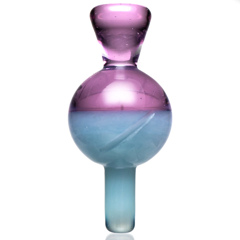 Cripple Hill Glass - Spinner Cap - 25mm - Pink Lollipop & Pastel Blue - The Cave