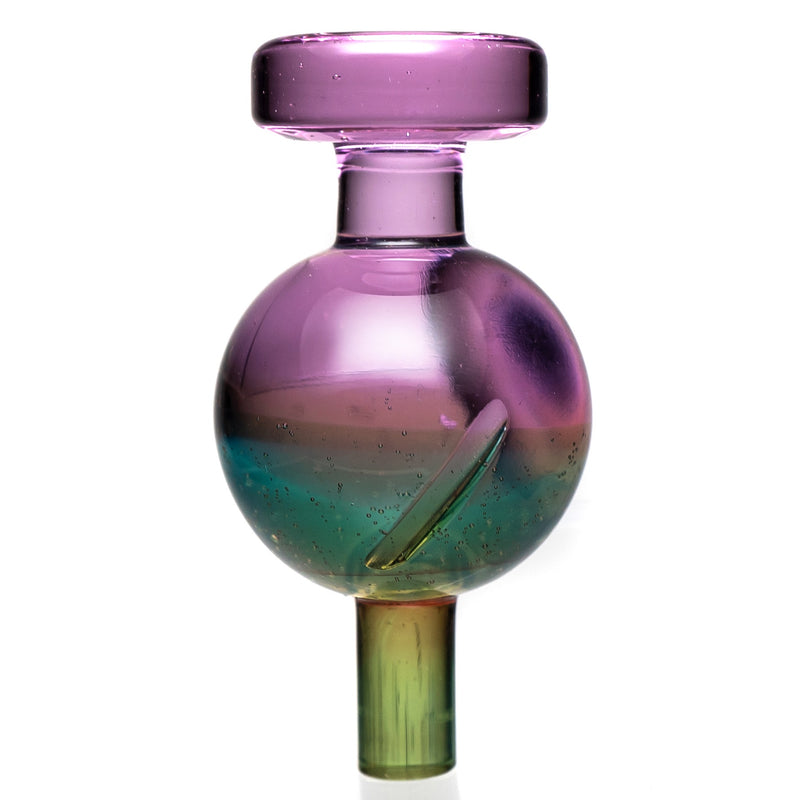 Cripple Hill Glass - Spinner Cap - 25mm - Pink Lollipop & CFL Green - The Cave