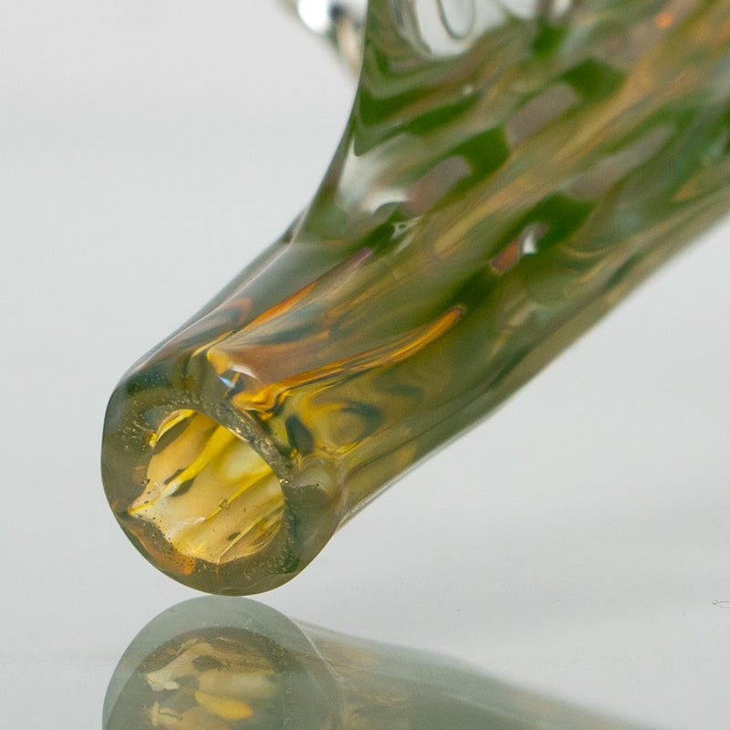 Daniels Glass Art - Standing Dragon Dry Pipe - Green w/ Fume - The Cave