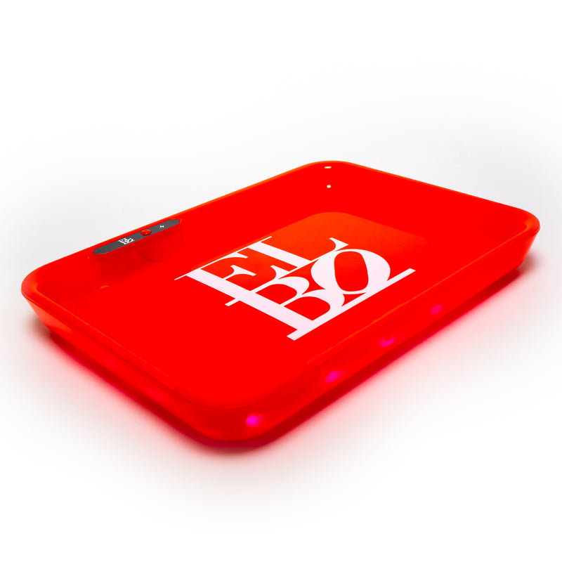 Elbo - Glow Rolling Tray - Red - The Cave