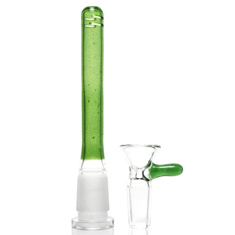 Geos Glass - Mini Hitter - Green Stardust - The Cave