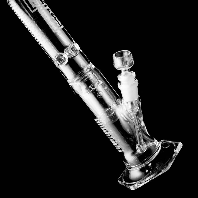 HiSi Glass - 15" Straight Tube - Jr. Double U Perc - The Cave