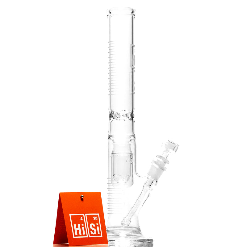 HiSi Glass - 15" Straight Tube - Jr. Double U Perc - The Cave